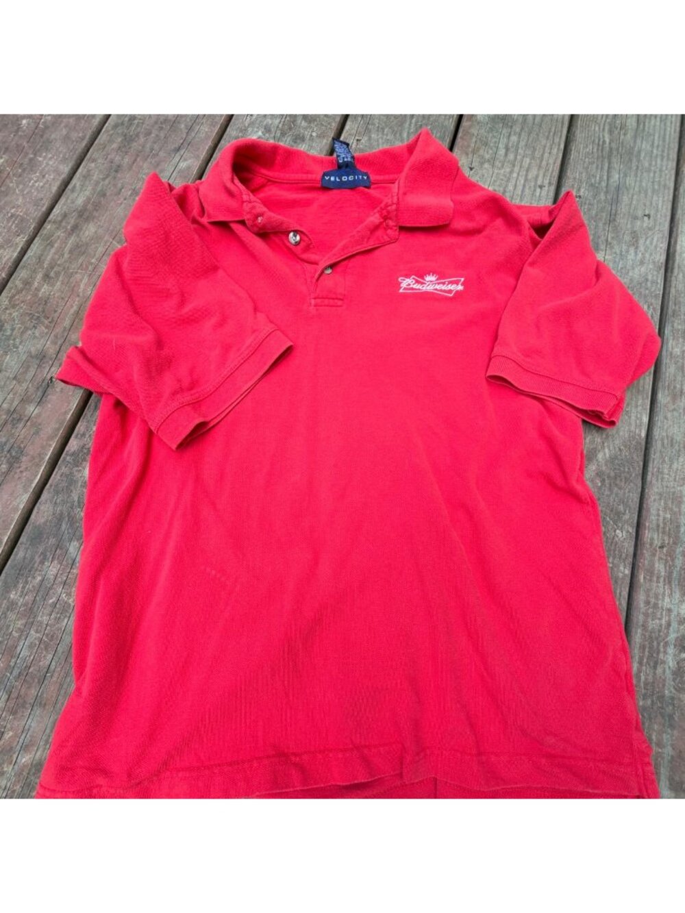 Budweiser Red Polo Shirt Velocity Brand Large